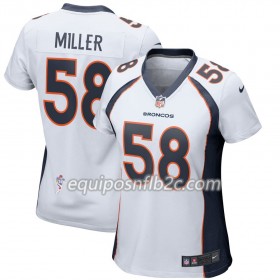 Camiseta Mujer NFL Denver Broncos Von Miller 58 Nike Blanco 
